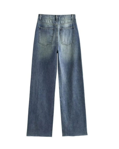Wide-Leg High-Waisted Jeans