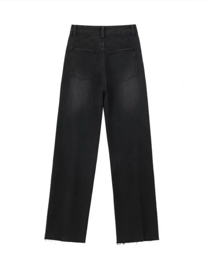 Wide-Leg High-Waisted Jeans