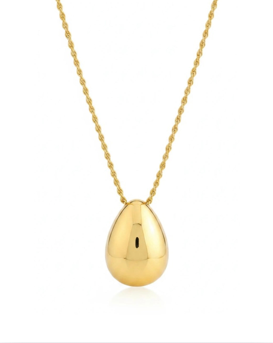 Metal Teardrop Pendant Necklace