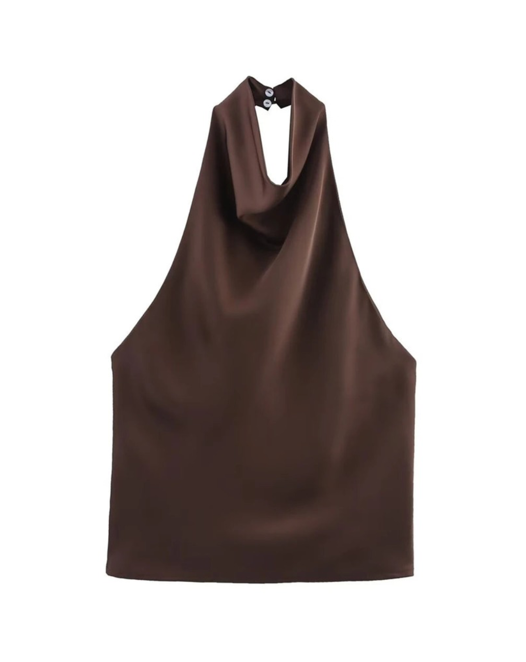 Halter Satin Backless Top